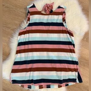Matilda Jane Sierra Women’s Sleeveless Striped Tie-back Tank Size Medium